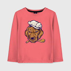 Лонгслив хлопковый детский Chef dog, цвет: коралловый
