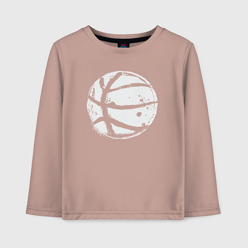Детский лонгслив Basket balls / Пыльно-розовый – фото 1