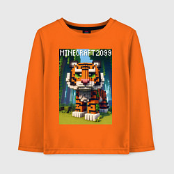 Лонгслив хлопковый детский Funny tiger cub - Minecraft, цвет: оранжевый