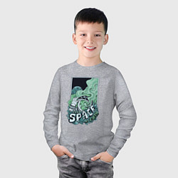Лонгслив хлопковый детский Астронавт - from space to earth, цвет: меланж — фото 2