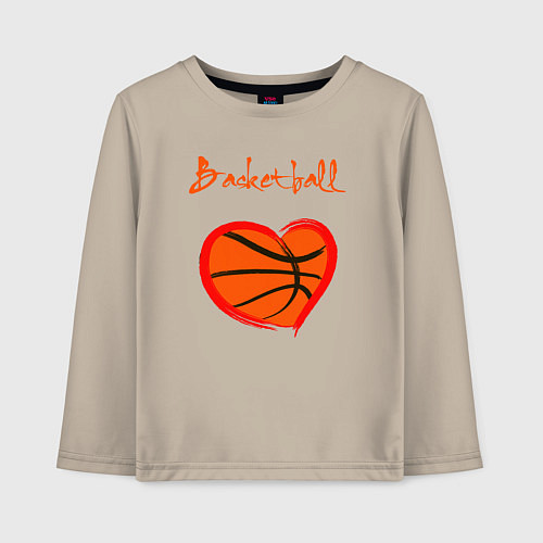 Детский лонгслив Basket love / Миндальный – фото 1