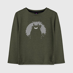 Лонгслив хлопковый детский Smiling Totoro, цвет: меланж-хаки