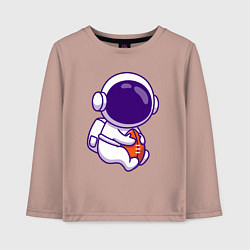 Лонгслив хлопковый детский Space football, цвет: пыльно-розовый