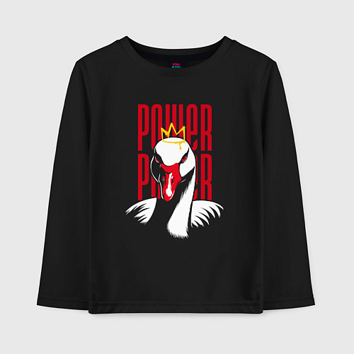 Детский лонгслив Гусь Power / Черный – фото 1