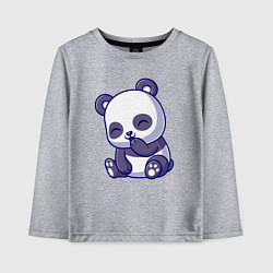 Лонгслив хлопковый детский Смеющаяся панда, цвет: меланж