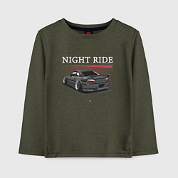 Детский лонгслив Nissan skyline night ride