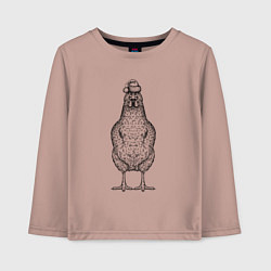 Лонгслив хлопковый детский Петушок новогодний, цвет: пыльно-розовый
