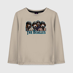 Лонгслив хлопковый детский Beatles beagles, цвет: миндальный