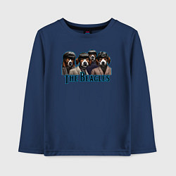 Лонгслив хлопковый детский Beatles beagles, цвет: тёмно-синий