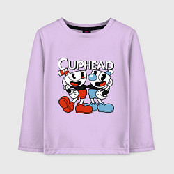 Лонгслив хлопковый детский Cuphead and Mugman, цвет: лаванда