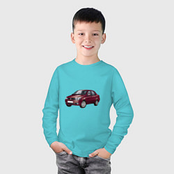 Лонгслив хлопковый детский Fiat Albea, цвет: бирюзовый — фото 2