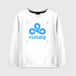 Лонгслив хлопковый детский Cloud9 - tecnic blue, цвет: белый