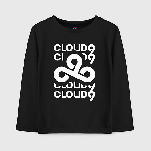 Детский лонгслив Cloud9 - in logo / Черный – фото 1