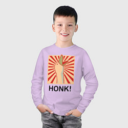 Лонгслив хлопковый детский Гусь honk, цвет: лаванда — фото 2