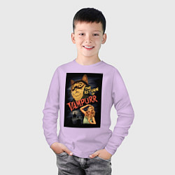 Лонгслив хлопковый детский Кот возвращение вампира, цвет: лаванда — фото 2