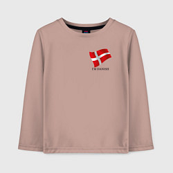 Лонгслив хлопковый детский Im Danish - motto, цвет: пыльно-розовый