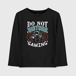 Лонгслив хлопковый детский Do not disturb im gaming, цвет: черный