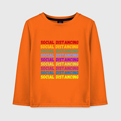 Детский лонгслив Social distancing - социальная дистанция