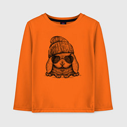 Лонгслив хлопковый детский Модный зайчишка, цвет: оранжевый