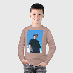 Лонгслив хлопковый детский Сугуру Гэто, цвет: пыльно-розовый — фото 2