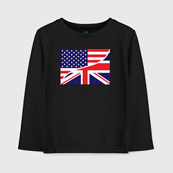 Лонгслив хлопковый детский США и Великобритания, цвет: черный