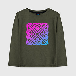 Детский лонгслив Квадратный лиловый кельтский узор