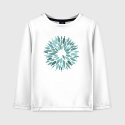 Лонгслив хлопковый детский Рыбный круг, цвет: белый