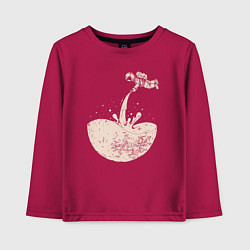 Лонгслив хлопковый детский Космический всплеск, цвет: маджента