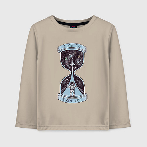 Детский лонгслив Время исследовать / Миндальный – фото 1