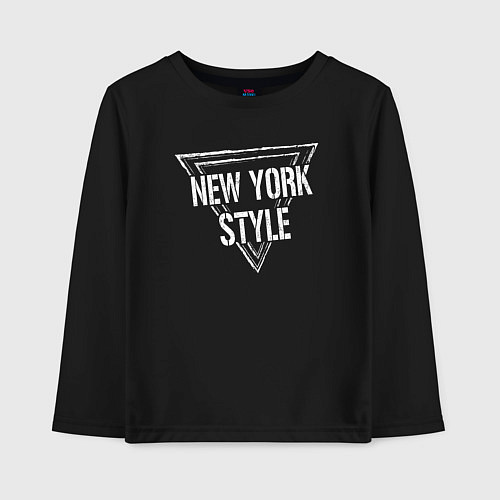 Детский лонгслив Нью-Йоркский стиль / Черный – фото 1