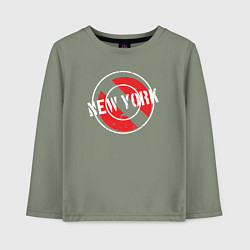 Лонгслив хлопковый детский New York seal, цвет: авокадо
