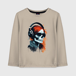 Детский лонгслив Grunge redhead girl skull