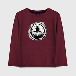 Лонгслив хлопковый детский Велоосенний марафон, цвет: меланж-бордовый
