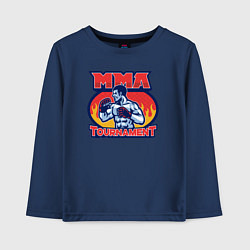 Лонгслив хлопковый детский MMA турнир, цвет: тёмно-синий