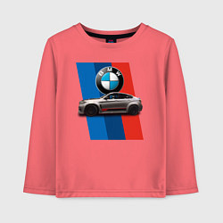 Лонгслив хлопковый детский Кроссовер BMW X6 M, цвет: коралловый