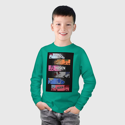 Детский лонгслив Баскетбол Куроко Тэцуя / Зеленый – фото 3