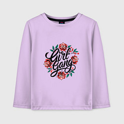 Детский лонгслив Girl Gang с розами