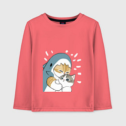 Детский лонгслив Котик-акула