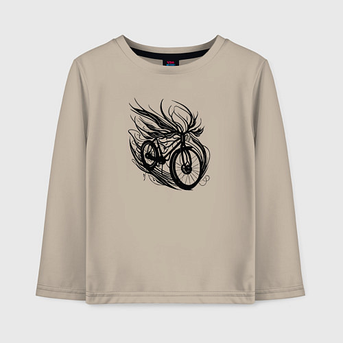 Детский лонгслив Поток движения / Миндальный – фото 1