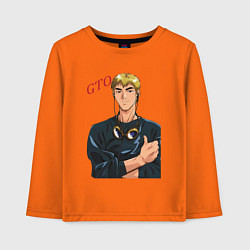 Лонгслив хлопковый детский Эйкити Онидзука учитель, цвет: оранжевый