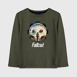 Лонгслив хлопковый детский Люси Маклин Фоллаут, цвет: меланж-хаки