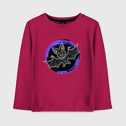 Лонгслив хлопковый детский Мультяшная летучая мышь, цвет: маджента