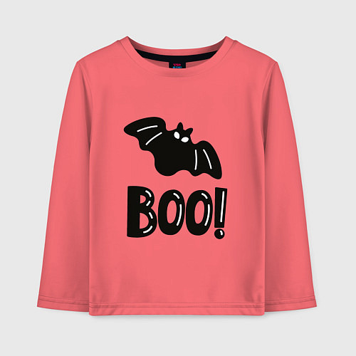 Детский лонгслив Черная летучая мышь: хэллоуин / Коралловый – фото 1