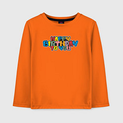 Лонгслив хлопковый детский С днём рождения тебя, цвет: оранжевый