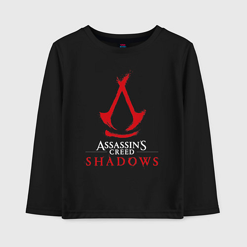 Детский лонгслив Assassins creed shadows logo / Черный – фото 1