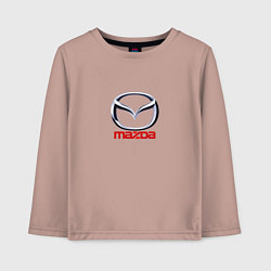 Лонгслив хлопковый детский Mazda logo, цвет: пыльно-розовый