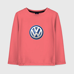 Лонгслив хлопковый детский Volvo logo, цвет: коралловый