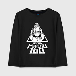 Лонгслив хлопковый детский Моб Психо Шигэо Кагэяма, цвет: черный