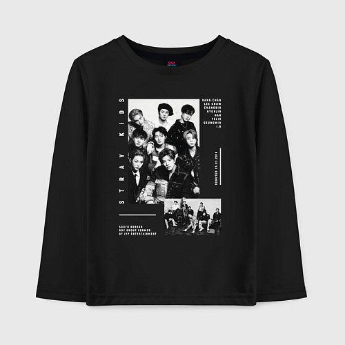 Детский лонгслив Stray kids Five Star / Черный – фото 1