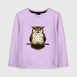 Детский лонгслив Классная сова на ветке